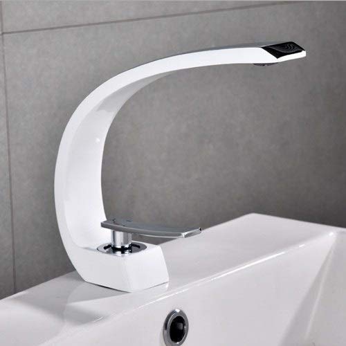 Mitigeur de salle de bain noir en forme de C pour villa