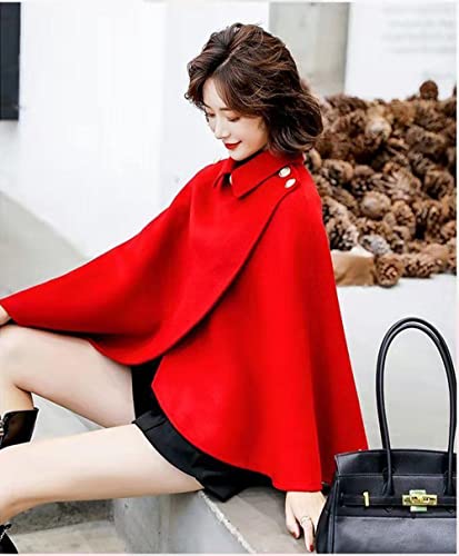 Women's Wool Blend Capelet Capes Hooded Warm Poncho In winter4