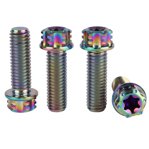 Image of 4Pcs Titanium Bolt Flange Torx Head M8 M10 x 20 25 30mm Screw Bolt for Motorcycle Car Modifications (Rainbow, M8x25mm)
