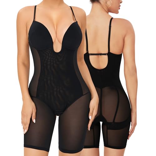 Vorcy Body Shaper for Women Tummy Control Shorts Deep Backless Strapless Shapewear bodysuit V Neck
