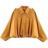 Photo Gallery olygee suede bomber jacket women, 2025 new casual lapel pilot cropped coat oversized long sleeves trendy (yellow,l) Photo Gallery olygee suede bomber jacket women, 2025 new casual lapel pilot cropped coat oversized long sleeves trendy (yellow,l)