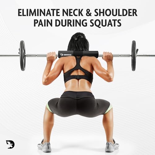 DMoose Fitness Barbell Pad - Non-Slip EVA Foam Squat Pad with Safety Straps for Hip Thrusts, Squats & Lunges - Relieves Neck, Shoulder & Back Pressure for Standard & Olympic Bars - Image 4