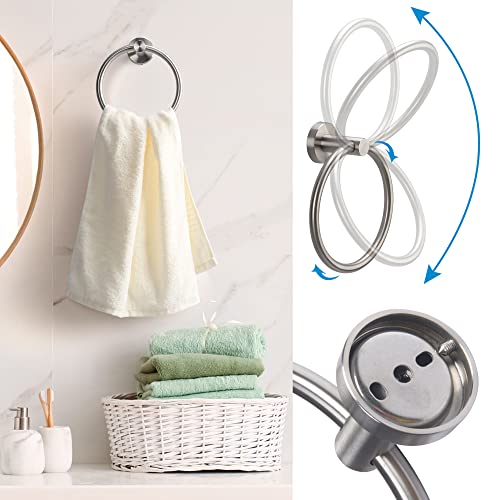 10 Piece Bathroom Hardware Set, 24-Inch Pairs Of Towel Bars, Towel Rings, Toilet Papers Holders, And Robe Towel Hooks, Stainless Steel Bathroom Kit - Bathroom Accessory Set - Silver #TOP7