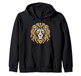 melanin king kente leone african pride roots art felpa con cappuccio