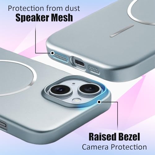 Image of AIBEX Ultra-Thin Mag-Saf Back Cover Case Compatible with iPhone 14| Slim Fit Scratch-Resistant Matte | Magnetic Wireless Charging | Microfibre Lining | Camera Protection (PC Material) - Silver
