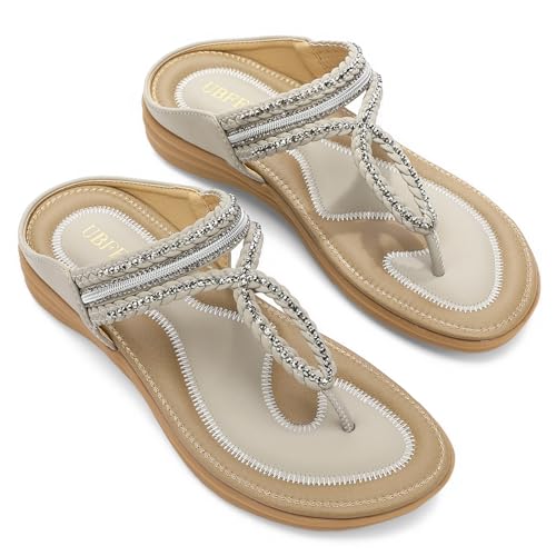 Image of UBFEN Womens Slides Walking Sandals Comfortable Platform Slip On Dressy Summer