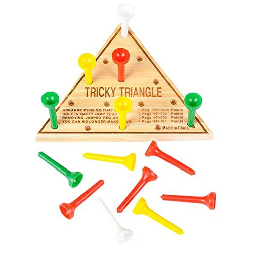 3 X Wooden Triangle I.Q. Test Solitaire Peg Game by Unknown