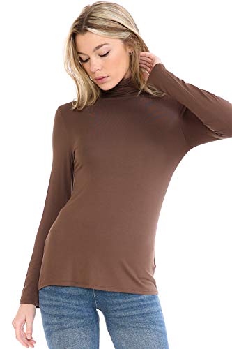 Image of Women's Lightweight Long Sleeve Turtleneck Top Pullover Sweater (S-3XL)