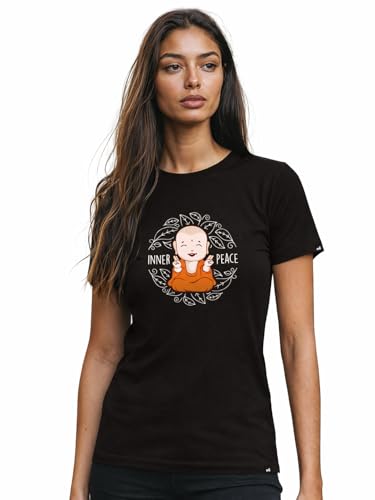 Image of Bewakoof Women's Graphic Printed 100% Cotton T-Shirt - Slim Fit, Round Neck, Half Sleeves