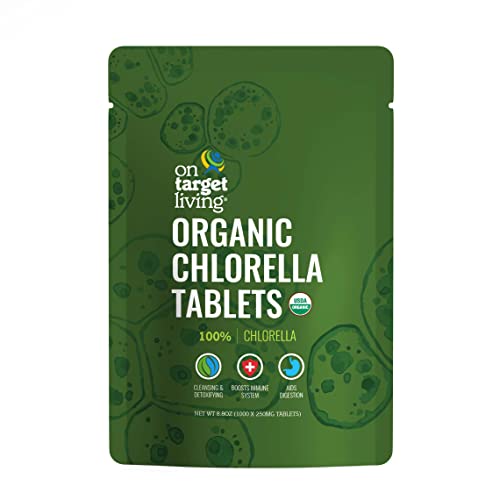 On Target Living Organic Chlorella Tablets USDA Organic 1000