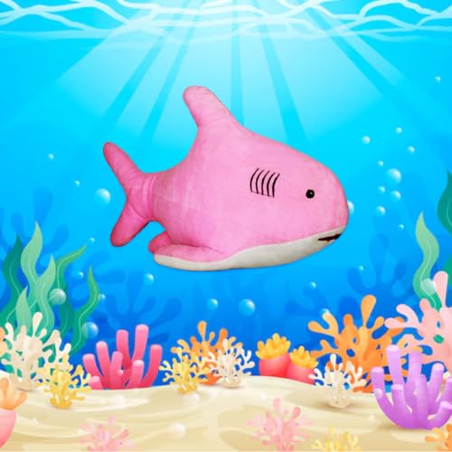 Image of Goldenhub Plush Pink Shark Soft Toy, 45 cm for Kids