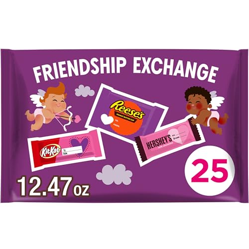 HERSHEY'S, KIT KAT and REESE'S Assorted Chocolate Snack Size, Valentine's Candy Bag, 12.47 oz (25 Pieces)