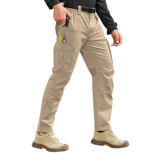 Stretch Cargo Pants Men Workout Stretch Tapered Pants Construction Slim Fit Sweatpants