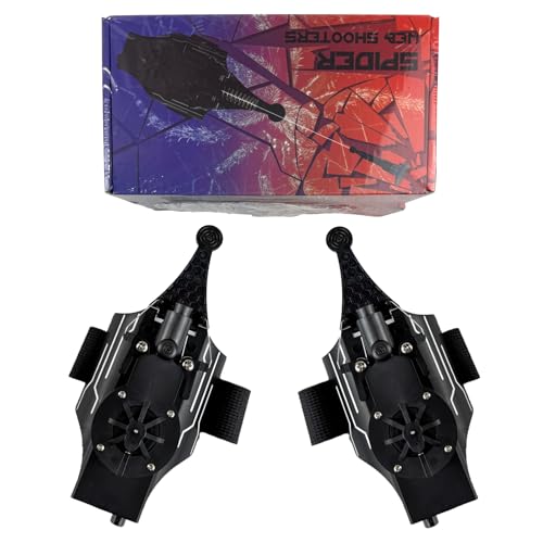 HNCSFW Spider Silk Launcher for Kids Web Shooters- USB Type c Charging Launch Distance 8ft - Can Grab Small Objects-Variety of Play Modes ((Black Two))