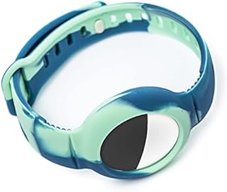 AirTag Wristband Designed for Children | Compatible with Apple AirTag | Ages 1-12 | Anti-Loss Locator | Lightweight Watch Band for Kids, Toddlers, Boys, and Girls(Blue+Green)