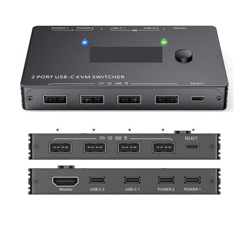 Commutateur vidéo Type-C pour moniteur d'ordinateur et double espace de travail