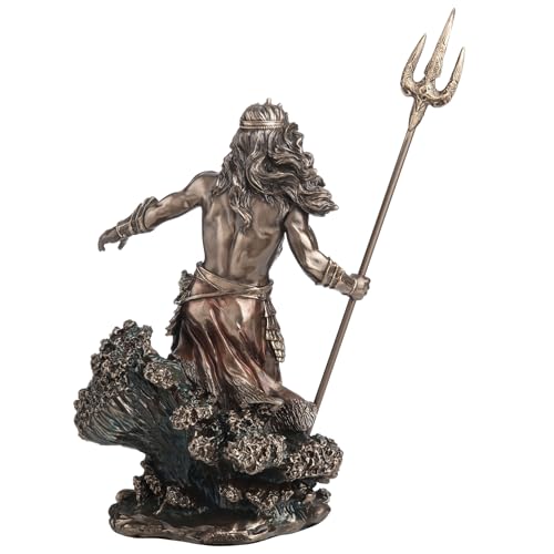 Estatua de Poseidón de bronce fundido 7.5 in miniatura 4