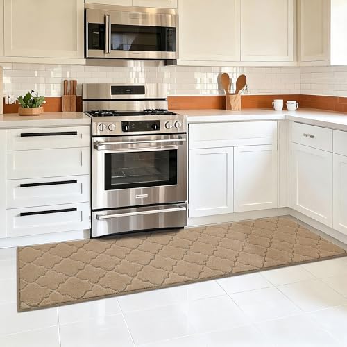 COSY HOMEER Soft Kitchen Floor Mat 20x79, Non-Skid, Beige