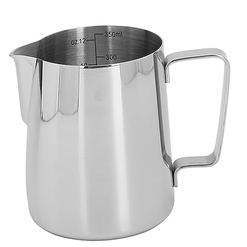 Jarra de de café, Jarra de Espuma de Leite Prateada Brilhante, Aço Inoxidável 304, Multifuncional Co