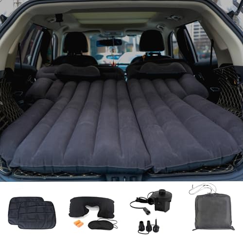 Icelus Auto Matratze,195 * 130 * 15 cm SUV Auto Aufblasbare Matratze Luftmatratze Kofferraum with Luftpumpe,Auto Rücksitz Dickere Kombi Bett für Reisen Camping Outdoor