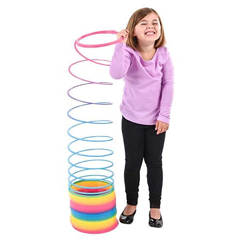 the dreidel company jumbo rainbow plastic coil spring party favor for kids individually wrapped 734 175mm spring single