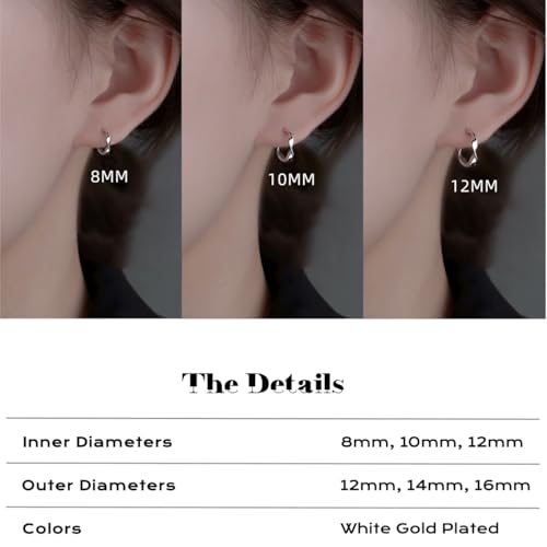 3 Pairs 14K Gold Twisted Hoop Earrings Set for Women Small Huggie Cartilage Piercing Hypoallergenic Earring Gifts for Her2