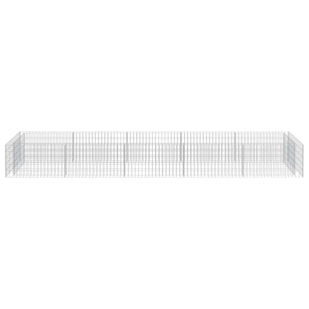 Gavión de metal galvanizado para bancal, 450 x 90 x 50 cm | Bancal de acero galvanizado para jardín y patio, 450 x 90 x 50 cm, cesta de alambre para rellenar con piedras.