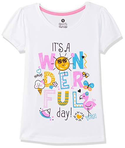 Image of Clotth Theory Girls Super Combed Cotton Regular Fit Round Neck Printed Short Sleeve Tshirt -Combo Pack of 5