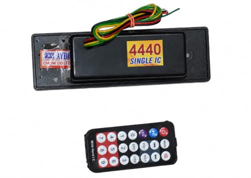 Image of Rashri 12V DC Bluetooth MP3 USB FM Music Player 4440 Single IC with in-Built Stereo Amplifier & Remote Control for E-Rickshaw, Bike, Car & Auto