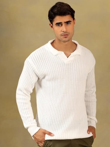 Image of Kvetoo Full Sleeve Winter Wear Woolen Collar Polo Sweater for Men