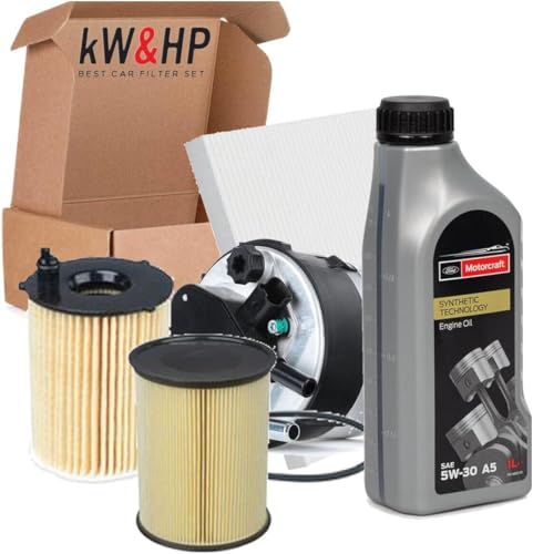 Questo kit include: Filtro abitacolo, Filtro dell'aria, Filtro carburante, Filtro olio, 5 litri Olio motore 5W-30