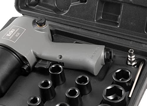 Kit Chave de Impacto Pneumática Pesada Duplo Martelete 63kgf + jogo de Engates