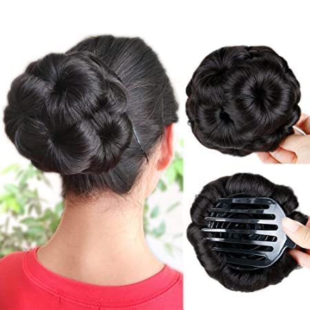 Hair Bun Accessories For Women Hair Extension Juda For Women Messy Scrunchies For Hair Style Maker For Hair Artificial Hair Bun (1pc) (Brown)-image-23