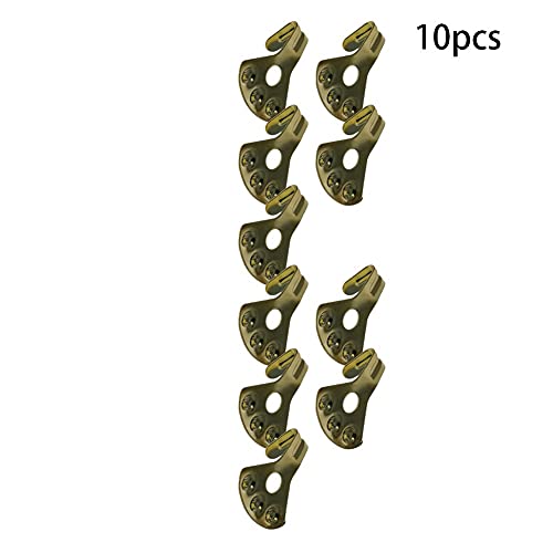 Image of Picture Hangers 1mm Thick Picture Hooks with Nails Professional Picture Hanging Kit, for Office Pictures House Decoration Clock Wall Mounting Brass Tone 10pcs