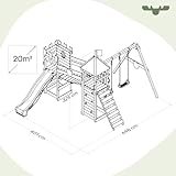 FATMOOSE Spielturm Ritterburg RiverRun Royal mit Schaukel & anthraziter Rutsche, Outdoor Kinder Kletterturm mit Sandkasten Leiter & Spiel-Zubehör für den Garten - 5