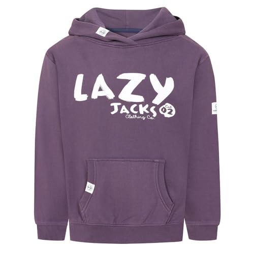 Sweat à capuche enfant Lazy Jacks 9-10 ans pull violet motif vintage style casual