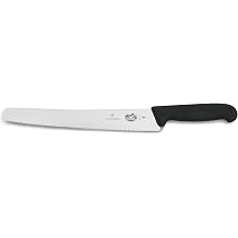 Victorinox Fibrox Serrated Pastry Saw Long Kitchen Knife for Cake and Bakery 26cm Sharp Stainless Steel Black