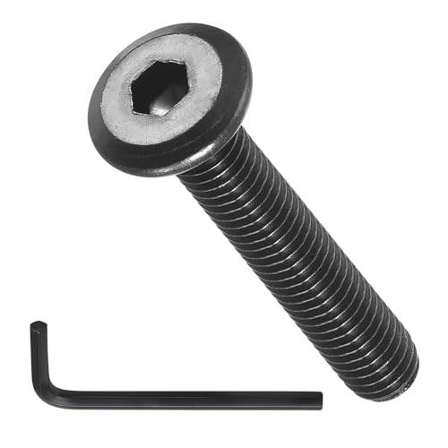 Image of METALLIXITY Flat Head Hex Socket Cap Screws Bolts(M6-1x35) 20Pcs, with Wrench Steel Hex Socket Furniture Bolts Screws - for Furniture Woodworking Project, Black Tone