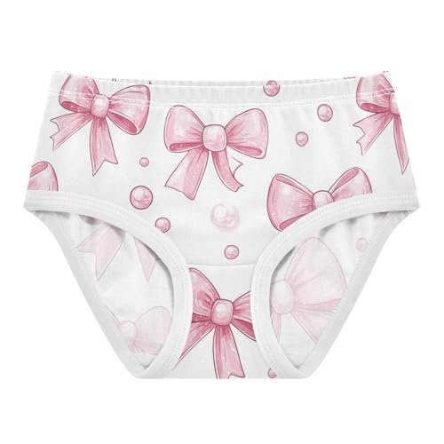 Wusikd Pink Bows 4 Girls' Underwear Cotton Girls Briefs Soft Toddler Underwear 2T