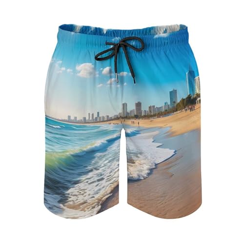 Tel Aviv Israel Men's Swim Trunks Quick Dry Hawaii Board Shorts Bathing Suits Beachwear with Mesh Lining3