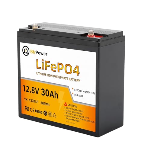 12V 30Ah LiFePO4 Lithium Battery Built-in 30A BMS 4000+ Cycles 12V 30Ah LiFePO4 BatteryGreat for Trolling Motor Power Wheelchairs Replacement of 12V 35AH SLA Battery