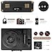 Vinyl Record Player Bluetooth Turntable 3-Speed Suitcase Portable Vintage Belt-Driven Record Player with Built-in Speakers RCA Line Out AUX in Headphone Jack LP Recording to Convert Records to MP3