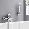 Badewannenarmatur mit Handbrause, WOOHSE Wasserfall Badewanne Wasserhahn Wannenarmatur mit Umsteller Aufputz Badarmatur – Einhand-Wannenbatterie mit 1,5m Brauseschlauch für Badezimmer Dusche, Chrom