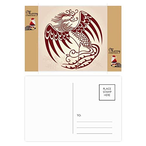20 Cartes postales de remerciement phénix chinois pour message écrit