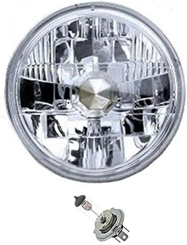 OCTANE LIGHTING 7" Halogen 6V Headlight Diamond Cut Crystal Clear Headlamp Bulbs H4 6 Volt Pair