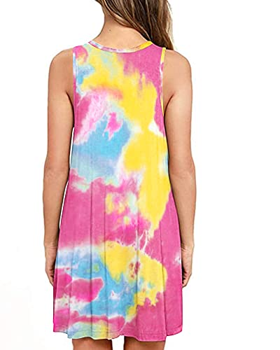 Image of Summer Dresses for Women Casual Sleeveless Swing Sundress with Pockets
