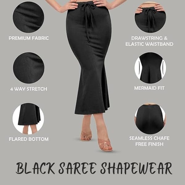 Image of Saree Shapewear Petticoat for Women | Fish Cut Mermaid Slim Fit Saree Shaper | Tummy Control Stretchable Underskirt| Body Shaper Petticoat for Saree, Lehenga, Gown & Bridal Wear