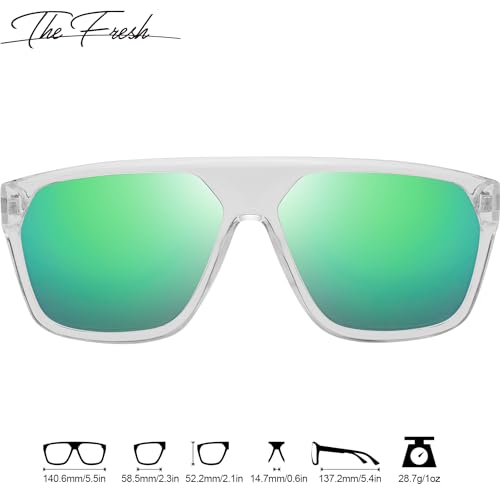 Image of The Fresh Large Oversized Fashion Square Flat Top Sunglasses - Exquisite Packaging