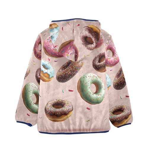 Bagel Bread Girls Fleece Jacket Girls Fall Jacket Girls Zip Up Hoodie Girls Sherpa Jacket 2-10T2