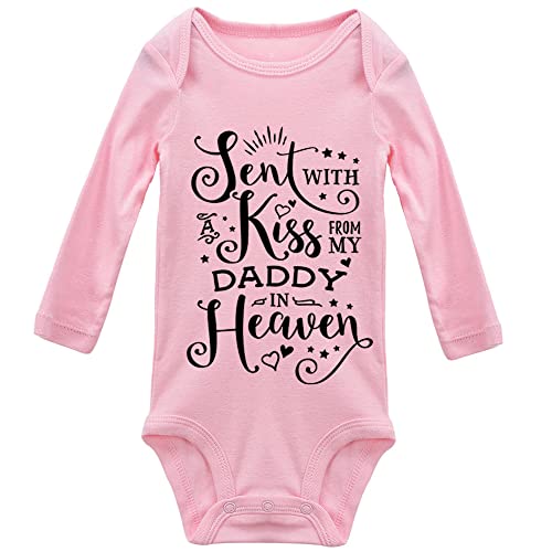 Sent with A Kiss from My Daddy in Heaven Newborn Short Sleeve Crawl Baby Bodysuit